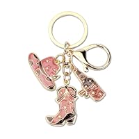 FRULX Western Cowboy Style Brown Keychain Unique Gift, Personalised, Fashionable and Stylish, Keyring Gifts for Women, Friends, Sister, Mum, Ideal for Travel, Birthday, Bag Charm