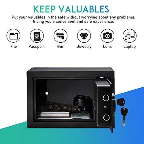 RPNB Deluxe Safe and Lock Box,Money Box,Digital Keypad Safe Box,Steel Alloy Drop Safe, Keypad Lock,Perfect for Home Office Hotel Business Jewelry Gun Cash Use Storage,0.3 Cubic Feet