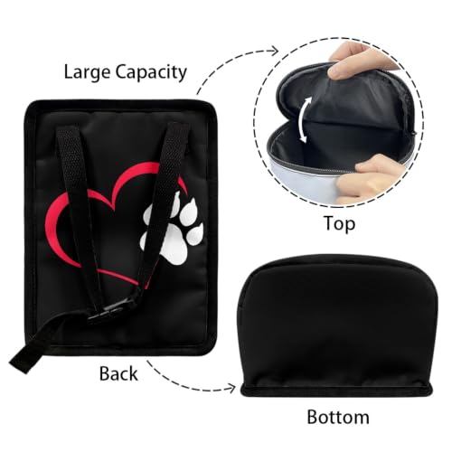 Image of Cute Love Paw Car Trash Can with Lid Car Garbage Can Car Waste Basket, Leak-Proof Car Trash Bin, Car Trash Hanging Car Accessories Interior Car Organizer Bag