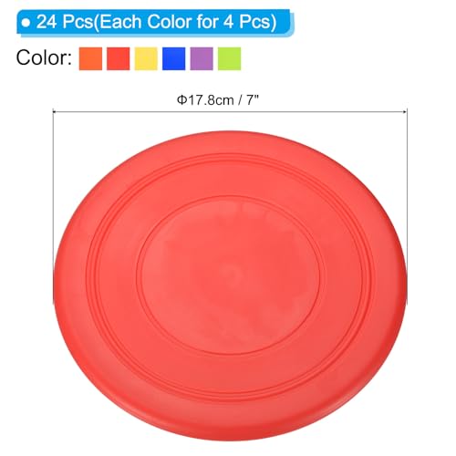 PATIKIL 7 Inch Flying Disc, 24Pcs TPR Flying Discs Soft Waterproof for Adults Dog Outdoor Playing Sport Game, 6 Color - Image 3