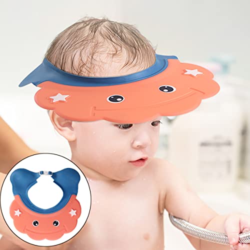 Image of 2 Pieces Baby Shower Cap Shield Toddler Bathing Hat Adjustable Shower Visor Cap Infants Bath Ears Head Protection Safe Shampoo Shower Cap Guard Soft Washing Hair Shield Hat for Kids Boys Girls 6M-6Y
