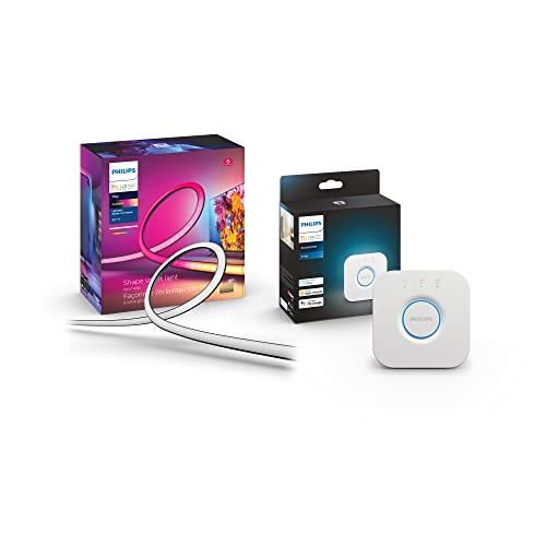 Image of Philips Hue 55 inch Smart TV Light Strip with Bridge - White and Color Ambiance LED Color-Changing TV BackLight - Sync with TV, Music, and Gaming - Requires Sync Box - Control with Hue App or Voice