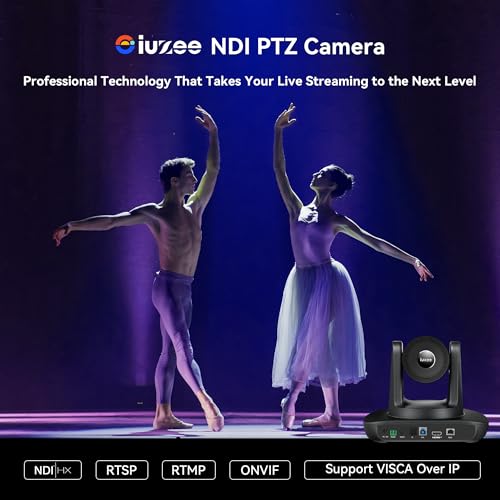 Image of 4K NDI PTZ Camera AI-Auto Tracking, 20X Optical Zoom, USB3.0 /HDMI /LAN PoE, IP Live Streaming, Conference Room Camera for Church Services Education Conference Events, Work with YouTube OBS