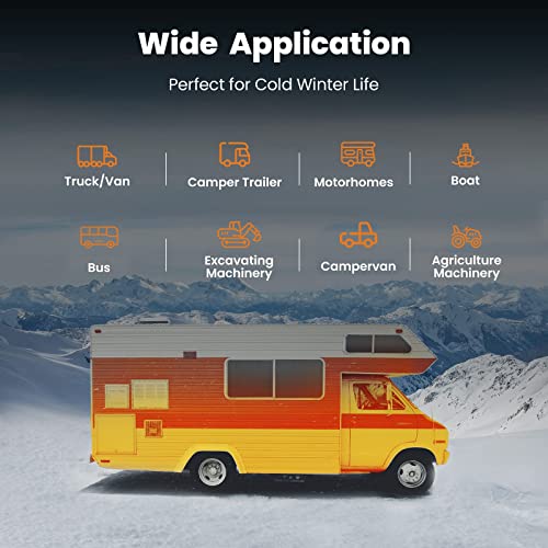 Diesel Air Heater 5Kw 12V Diesel Parking Heater 3.96Gal/15L Tank Fast Heating With Lcd Thermostat Monitor & Remote Control For Trucks Boats Bus Car Motor-Homes Vehicle #TOP2