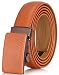 Marino Men’s Genuine Leather Ratchet Dress Belt With Automatic Buckle, Enclosed in an Elegant Gift Box - Tan - Style 531 - Adjustable from 28" to 44" Waist