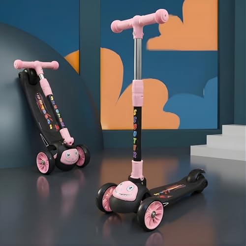 Image of Crackles Foldable Kick Scooter for Kids | Skating Cycle Style Scooter with Adjustable Handle & Foldable Design Lightweight Ride-On Toy for Boys & Girls Outdoor Toy