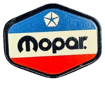 Mopar RWB Logo Hex Lapel Pin – Red White Blue Chrysler Badge with Pentastar | Automotive Collectible | Made in USA