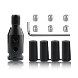 M12x1.25 Shift Knob Adapter with 4-Sizes Plastic Hose,Universal Gear Shift Knob Adapter for Most Non-Threaded Manual Gear Shift Knob Cover,Convenient Stick Shift Knobs Connector (Black)