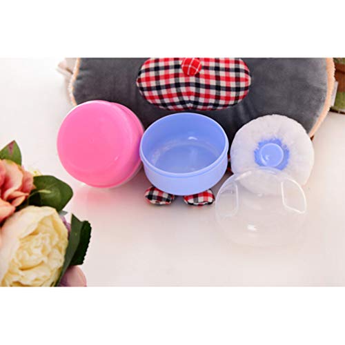 Exceart — Caixa de esponja para pó corporal vazia para bebês, recém-nascidos, casa e viagem (azul)