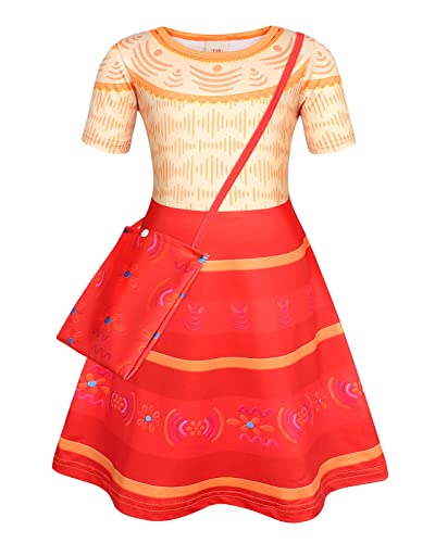 AmzBarley Niñas Encanto Dolores Disfraz Vestido Niños Manga Corta Fiesta Cumpleaños Cosplay Vestirse Vestidos Disfraces 7-8 Años 140 Cover