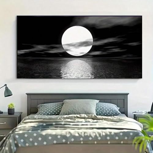Impression sur toile de lune et océan pour grand mur - 4