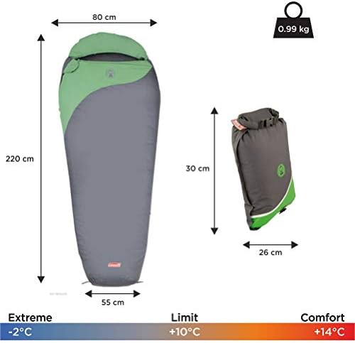 Coleman Biker Sleeping Bag - Grey/Green 