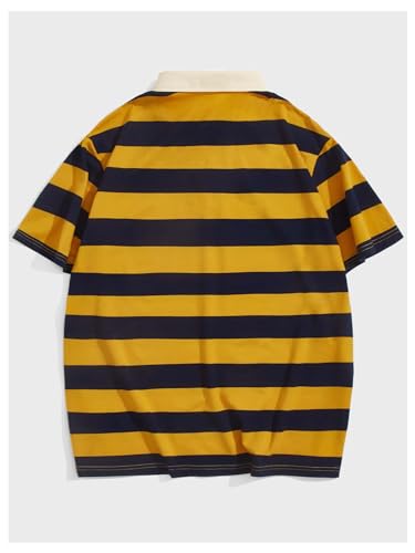 Verdusa Men's Striped Button Front Casual Shirt Collared Short Sleeve Summer Tops2