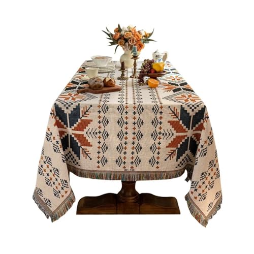 Couverture décorative style bohème en lin pour housse de canapé