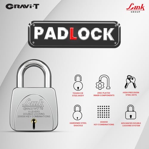 Link Gravi-T 70mm Heavy Duty Padlock Silver - Image 6