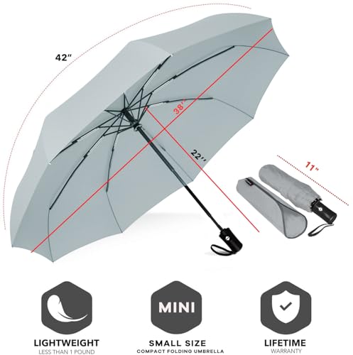 Image of SIEPASA Umbrella for Men - Automatic Large Size Foldable Umbrella with Travel Cover for Man and women - 3 fold Windproof umbrella