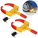 Homaisson Wheel Locks, 2 Packs Universal Vehicle Wheel Clamp Locks with 4 Keys, Adjustable Anti-Thie
