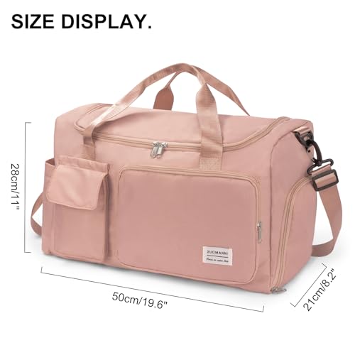 Caluomatt Gym Bag For Women, Waterproof Duffle Bag Carry On Weekender Bag With Shoe Compartment & Wet Pocket thumb #5