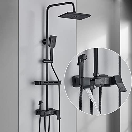 Colonne de douche noire 4 fonctions pour rénover votre salle de bain