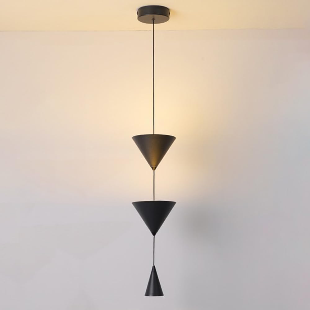 HXYSXHJUO Geometric Chandelier Modern LED Pendant Light Cone Hanging Ceiling Lamp Creative Droplight, 17W Chandeliers for Living Room Bedroom Restaurant Kitchen Island Lighting