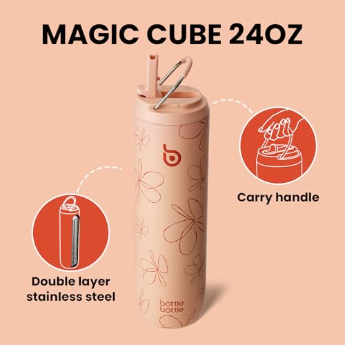 BOTTLE BOTTLE Insulated Water Bottle 24oz with Straw Lid and Handle for Sports Travel Gym Stainless Steel Water Bottles Double-Wall Vacuum Metal Leak Proof BPA-Free - Image 5
