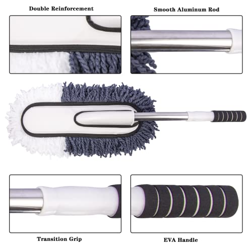 4 Pack Super Soft Microfiber Car Dash Duster Brush For Car Cleaning Car,Truck,Suv,Rv And Motorcycle, Car Dusters With Extendable Handle, Home Kitchen Computer Cleaning Brush Dusting Tool #TOP7