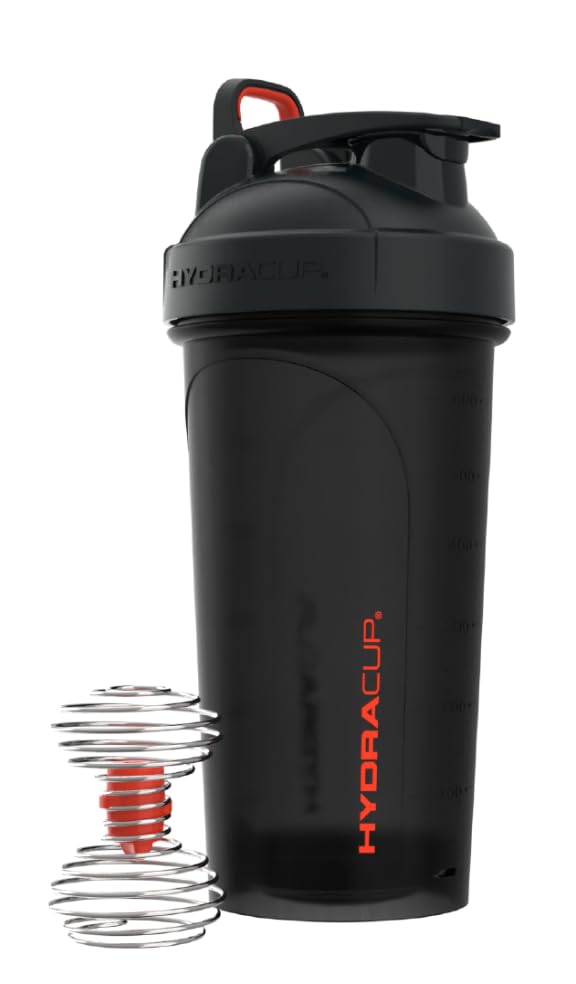 HydraCup 28oz Power Shaker Bottle With Weighted Whisk - Leakproof, Clump-Free Protein Mixing (Blue)