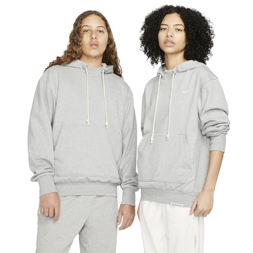 Nike Dri-FIT Standard Issue - Sudadera con capucha unisex para hombre, Gris oscuro jaspeado/marfil pálido, X-Large