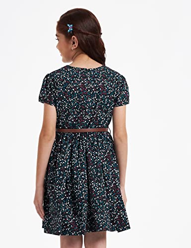 Image of Amazon Brand - Jam & Honey Cotton Girls' Dresses & Jumpsuits Knee-Length Dress (JHAW20GDRS990-7 Black 6-7 Years