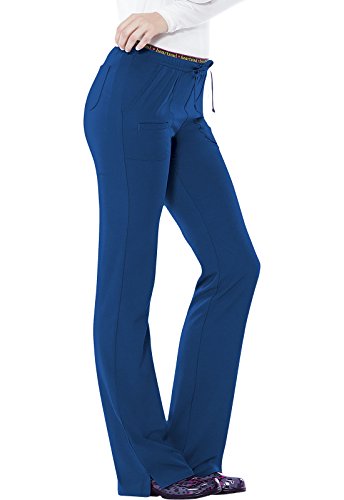 HeartSoul Scrubs Women's Break On Through "heart Breaker" Low Rise Drawstring Pant, Royal, X-Small/Tall