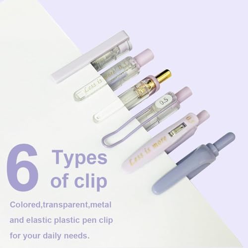 Image of SHUTTLE ART 6 Pcs Gel Pens Journaling Highlighters - Aesthetic Fine Point Retractable 0.7mm Pen Journal Set Pastel Color Ink 0.5mm Smooth Writing Drawing No Bleed (Purple)