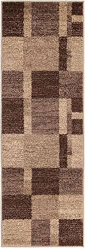 Rugs.com Equinox Collection Rug – 2' x 6' Runner Light Brown Low Rug Perfect for Hallways, Entryways