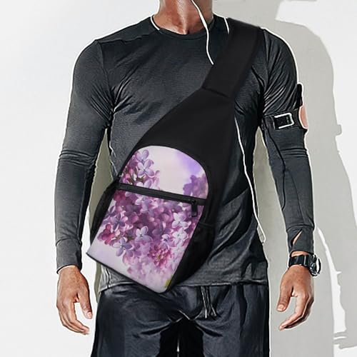 Mochila tipo sling floral Lilac Flowers para adultos miniatura 7