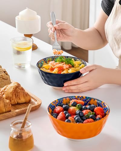 vancasso Boho Cereal Bowls Set of 6, 26oz Porcelain Soup Bowls - image 8