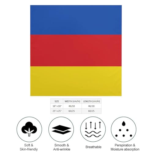 Calculay Flag and Coat of Arms of Transylvania Headband Shawl Wristband Decorative Hair Accessories Scarf Suitable for Events/Birthday/Wedding/Party Gifts 25"x25"2