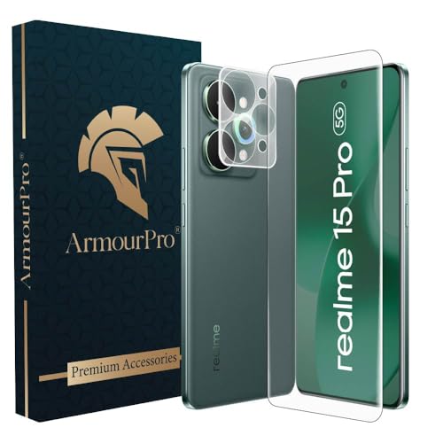 Image of ArmourPro Advanced HD+ UV Tempered Glass for Realme 15 Pro with Clear Camera Lens Protector, Edge-to-Edge Clear Screen Guard, Anti-Scratch, Case Friendly, Bubble-Free Kit