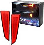 iJDMTOY Red Lens Full LED Lower Bumper Reflector Lights Compatible with Lexus 2015-2021 RX350 RX450h, Function as Tail, Brake & Rear Fog Lamps
