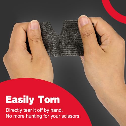 image for AZEN 16 Pack Self Adhesive Bandage Wrap Black, 2