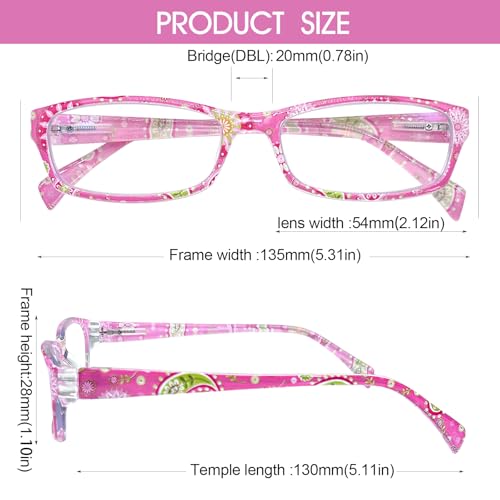 Image of Henotin 6-Pack Reading Glasses Blue Light Blocking Anti Eyestrain Computer Reading Glasses for Women and Men Readers (Mix Color-D, 2.50, Diopters)