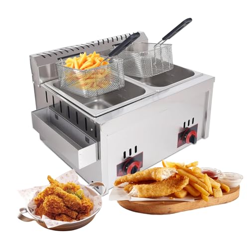 Friggitrice a gas da 20 l professionale doppia friggitrice a