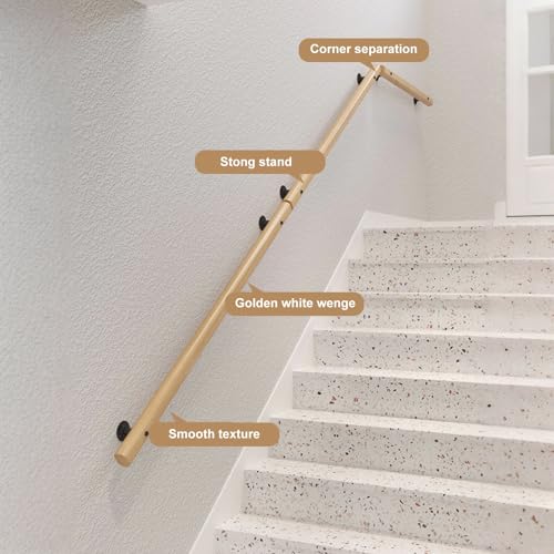 Barre d'appui de sécurité bois 240 cm rambarde salle de bain - 4