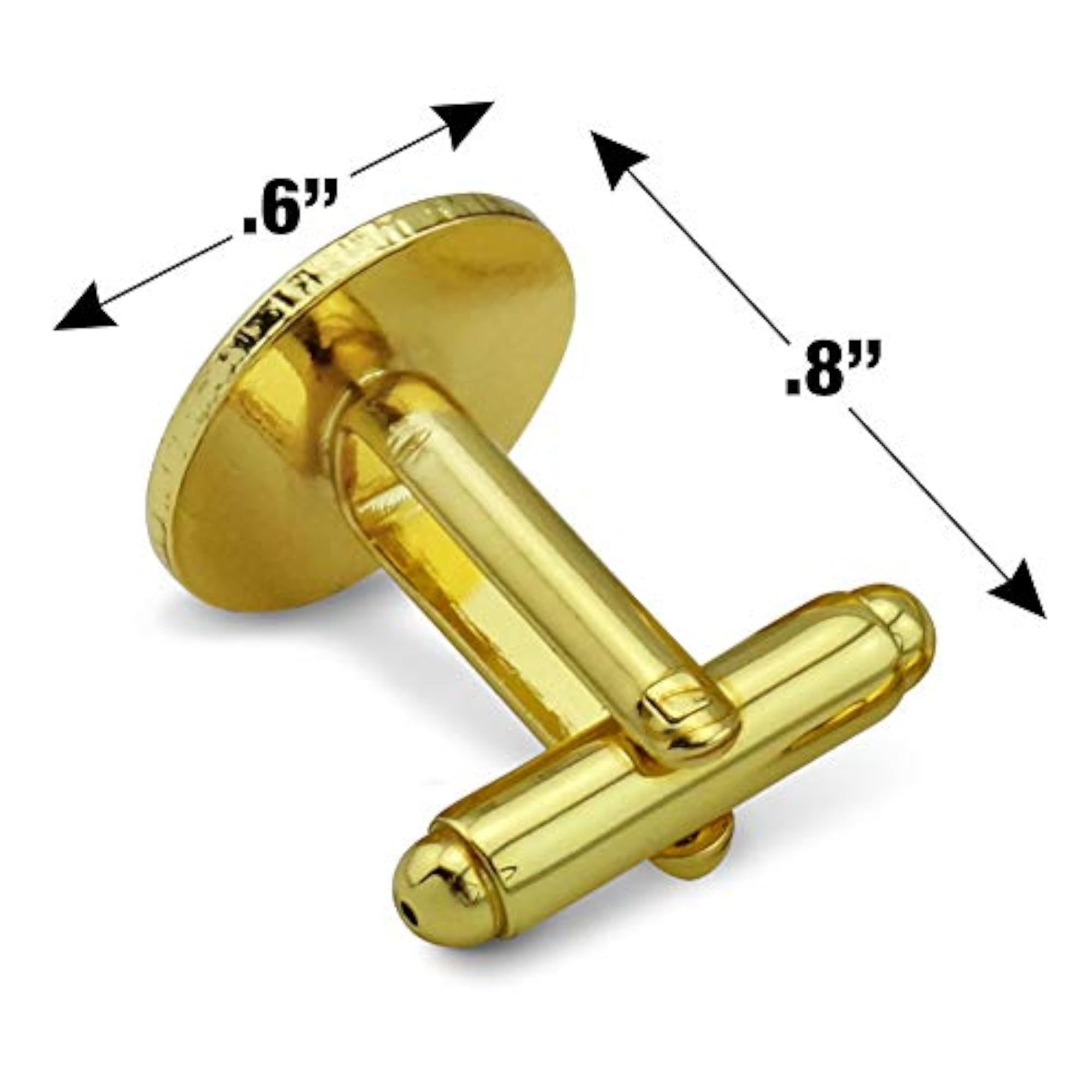 Caduceus Medical Symbol Cufflink Set in Gold Color