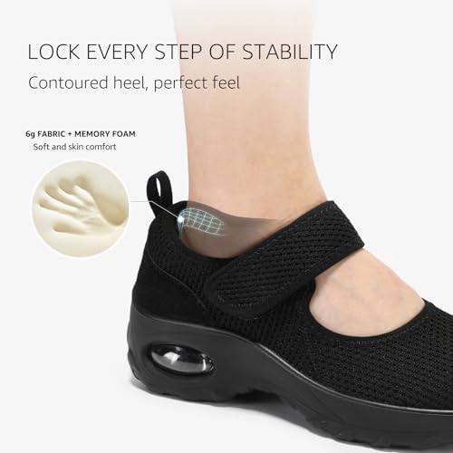 STQ Womens Walking Shoes Non Slip Orthopedic Shoes Adjustable Mary Jane Shoes3