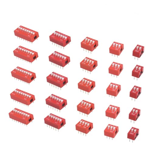 QUMIIRITY 35 Unidades Interruptor Dip Codificación Deslizante para Configuración Electrónica, Conmutador de Palanca para Control de Corriente en Circuitos y Dispositivos Electrónicos