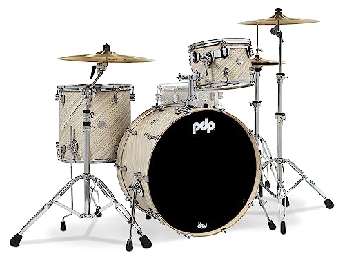 Pacific Drums & Percussion PDP Concept Maple 3-Piece Rock, Twisted Ivory Drum Set Shell Pack (PDCM24RKTI)