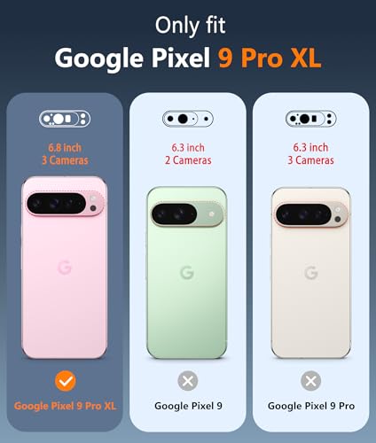 Image of FNTCASE for Google Pixel-9-Pro XL Case: Clear Case Magnetic Military Grade Drop Protection Anti Yellowing Cell Phone Cover - Rugged Shockproof Protective Bumper Transparent Cases(SapphireBlue)