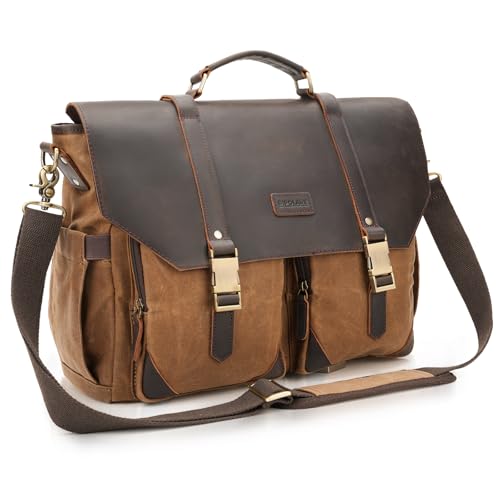 POLARE Waxed Canvas Leather Messenger