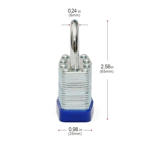 Lanube Lock Laminated Keyed Padlock (1-9/16", 40Mm), Keyed Alike Locks, Normal Shackle, Pack Of 12 #TOP3