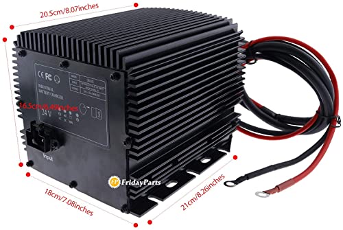 Fridayparts 24V 25A Battery Charger 912-2400-16 912-2400-J2 912-2400-J7 Replace For Delta-Q #TOP1