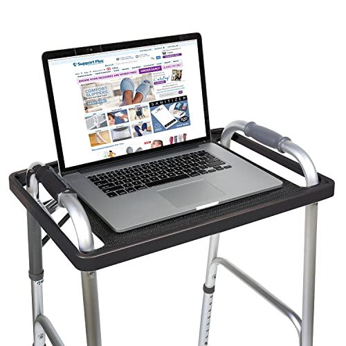 Support Plus Walker Tray Table - Mobility Table Tray For Walker, Non Slip Walker Tray Mat, Walker Accessories Mat, Cup Holder For Walker (21"X16") - Black #TOP4